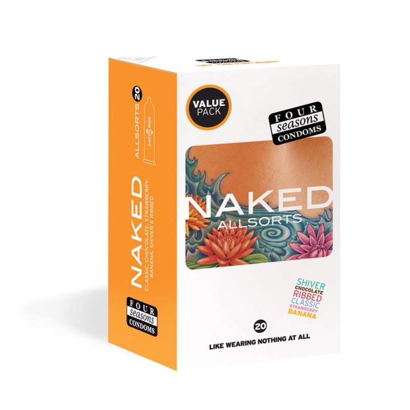 Four Seasons Condoms Naked Allsorts 20 Pack
